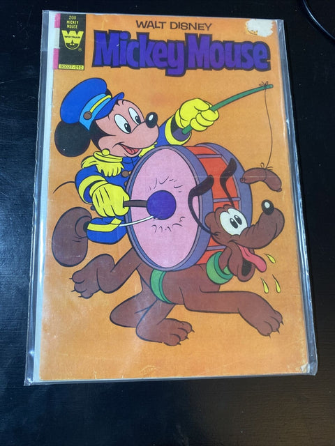 Mickey Mouse No. # 208 (1980) - Whitman Comics Walt Disney - w/ Board + Bag!