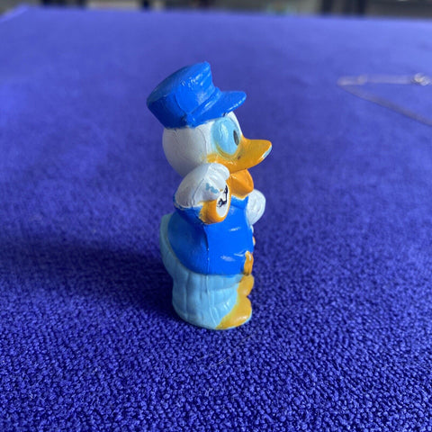 Disney Donald Duck Train Conductor Holding Pocket Watch 2” Tall PVC Toy Figure