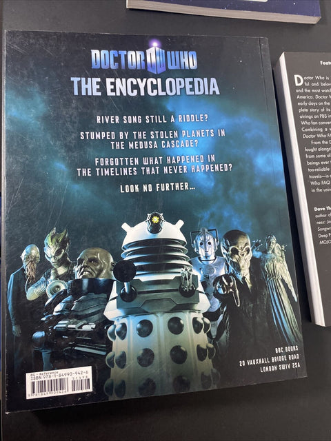 Doctor Who Assorted Paperback Book Lot Of 3 - FAQ, Encyclopedia, Memorabilia