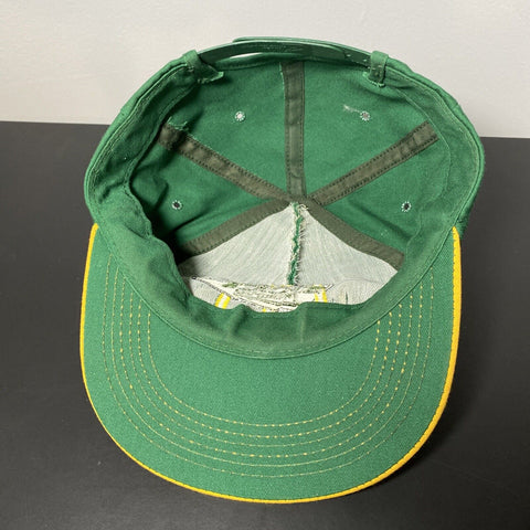 Vintage McDonalds Sports Memories Snapback Hat - VTG Canada Green & Yellow