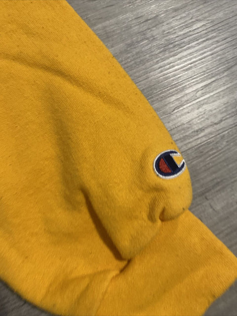 Champion Sweater Womens Medium Yellow Ladies Pullover Crewneck - Size M