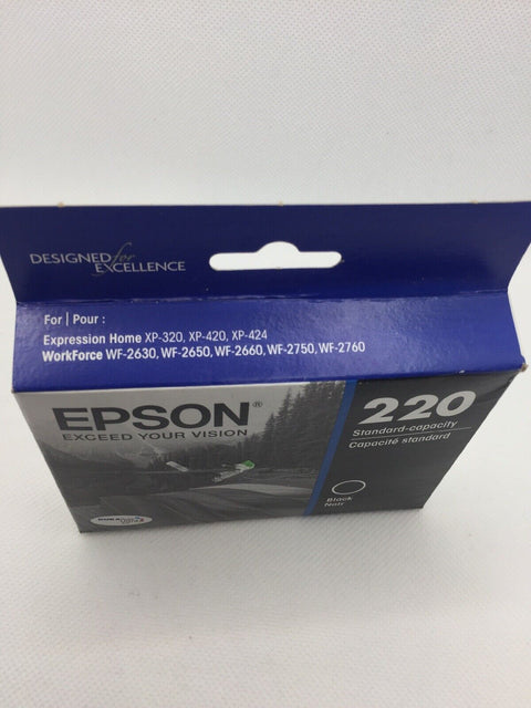 NEW Epson 220 (T220120-S) Durabrite Ultra Black Ink Cartridge - Genuine Sealed!