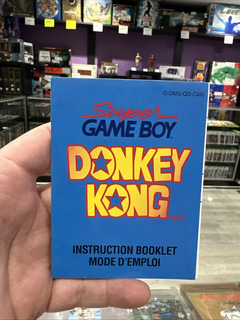 Donkey Kong Nintendo Super Game Boy Gameboy Instruction Booklet Manual Only