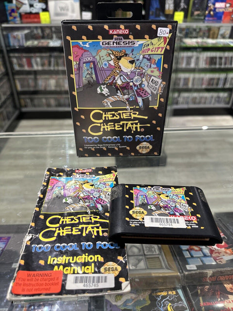 Chester Cheetah: Too Cool to Fool (Sega Genesis, 1992) CIB Complete Tested!