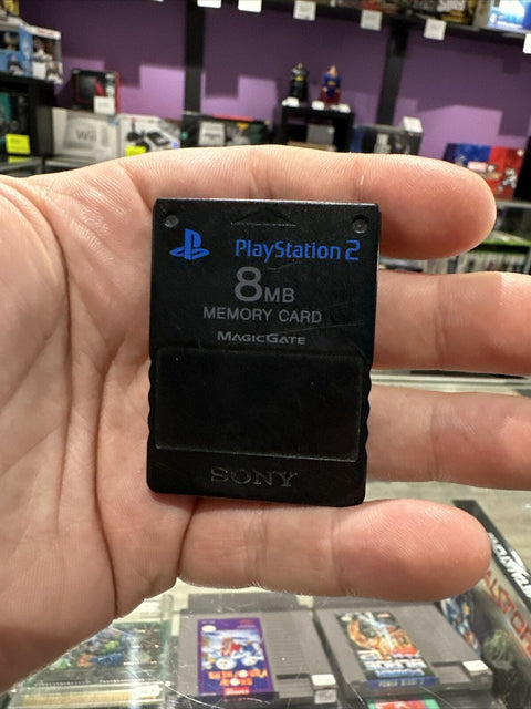 Official & Authentic Black Sony Playstation 2 PS2 Memory Card 8MB - Tested!