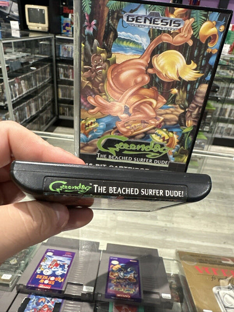 Greendog: The Beached Surfer Dude (Sega Genesis, 1992) Game Cart & Case Tested