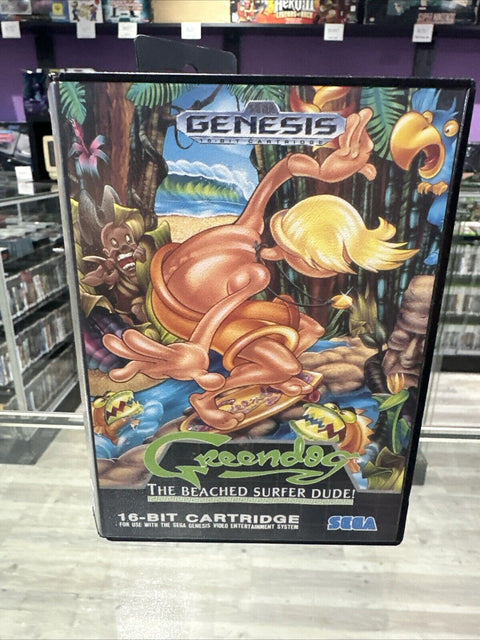 Greendog: The Beached Surfer Dude (Sega Genesis, 1992) Game Cart & Case Tested