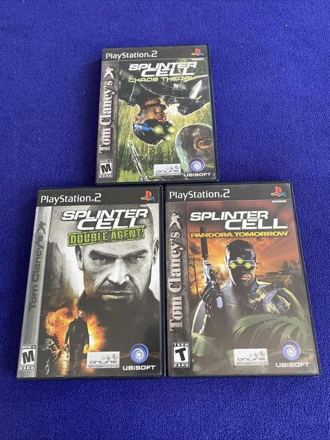 Splinter Cell PS2 Lot Of 3 - Playstation 2 Chaos Theory, Double Agent, Pandora