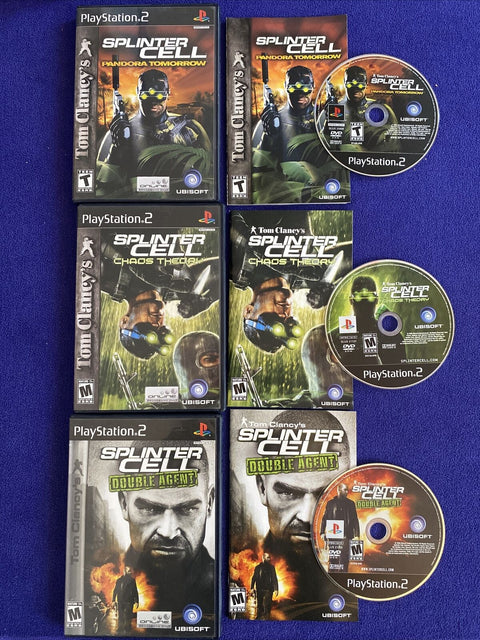 Splinter Cell PS2 Lot Of 3 - Playstation 2 Chaos Theory, Double Agent, Pandora