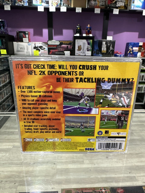 NFL 2K (Sega Dreamcast, 1999) No Manual Tested!