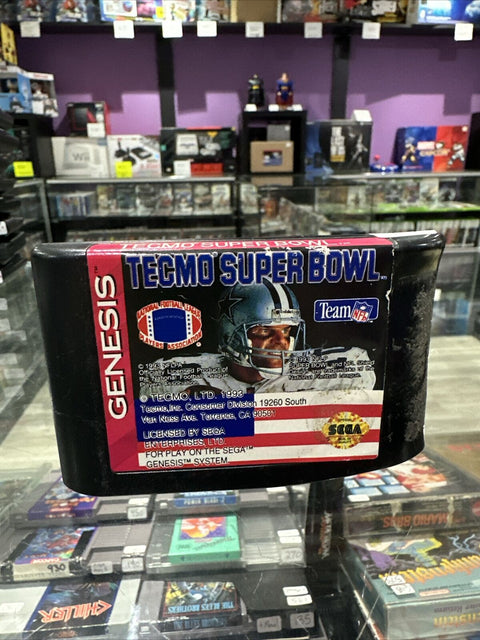 Tecmo Super Bowl (Sega Genesis, 1993) Cart Damage - Tested!