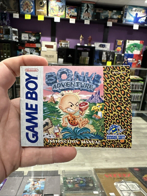 Bonk's Adventure (Nintendo Game Boy, 1992) Authentic Manual Only