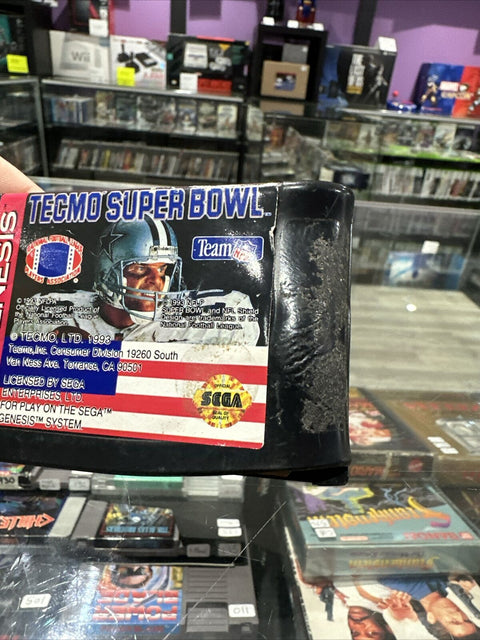 Tecmo Super Bowl (Sega Genesis, 1993) Cart Damage - Tested!