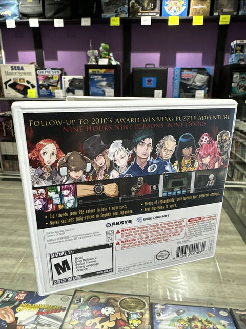 Zero Escape: Virtue's Last Reward (Nintendo 3DS, 2012) CIB Complete Tested!