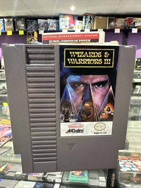 Wizards & Warriors III: Kuros: Visions of Power (Nintendo NES) In Rental Case