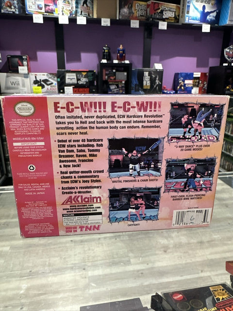 ECW: Hardcore Revolution (Nintendo 64, 2000) N64 CIB Complete *Manual Damage*