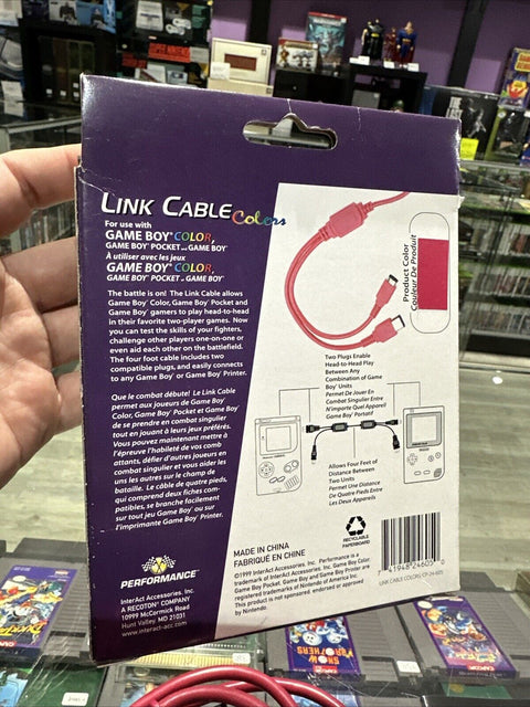 Gameboy Color Link Cable Color For Game Boy, Pocket And GBC - In Box Tested!