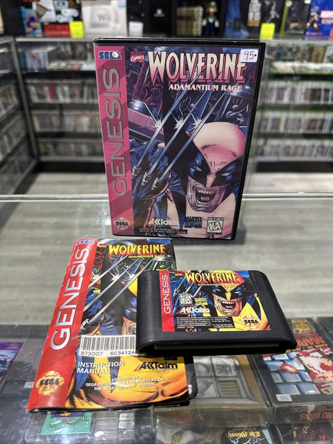 Wolverine: Adamantium Rage (Sega Genesis, 1994) CIB Complete Tested!