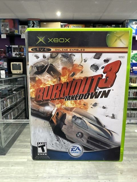 Burnout 3: Takedown (Microsoft OG Xbox, 2004) CIB Complete Tested!