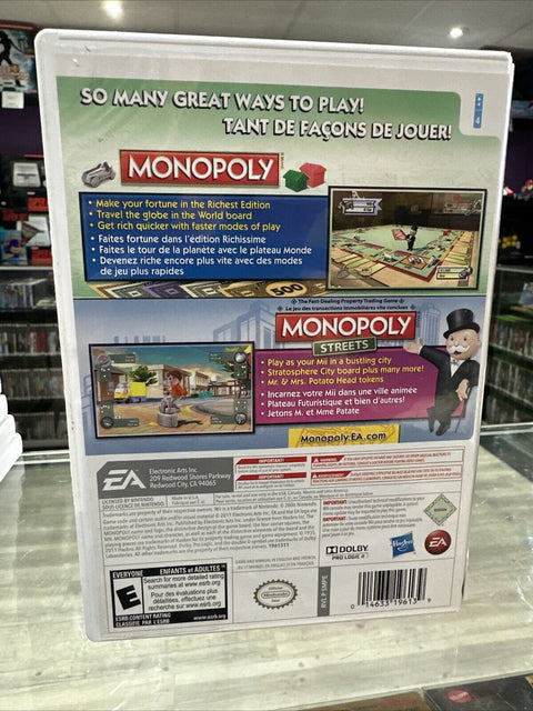 Monopoly Collection (Nintendo Wii, 2011) Complete and Tested