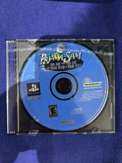 Pajama Sam You Are What You Eat From Your Head to Your Feet PS1 Disk Only Tested