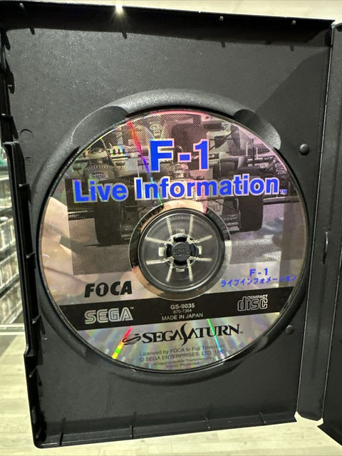 F-1 Live Information for Sega Saturn - Japan Region Authentic Disc Only Tested!