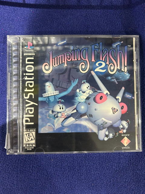 Jumping Flash 2 (Sony PlayStation 1, 1996) PS1 Disk + Manual Tested! READ