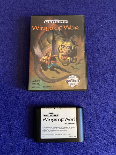 Wings of Wor (Sega Genesis, 1991) Authentic Cartridge + Box Case - Tested!