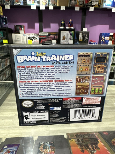 Junior Brain Trainer -- Math Edition (Nintendo DS, 2011) Complete Tested!