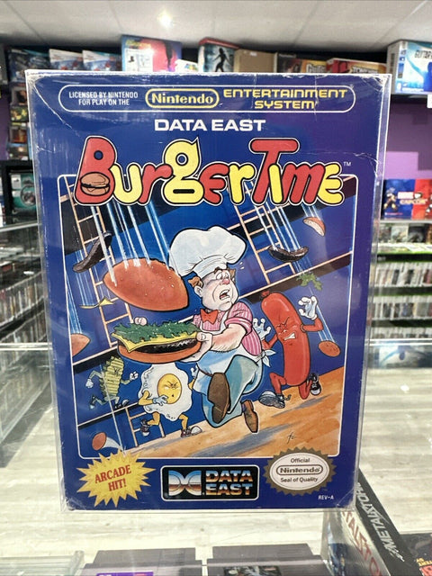 Burger Time (Nintendo NES, 1987) In Box - Tested!