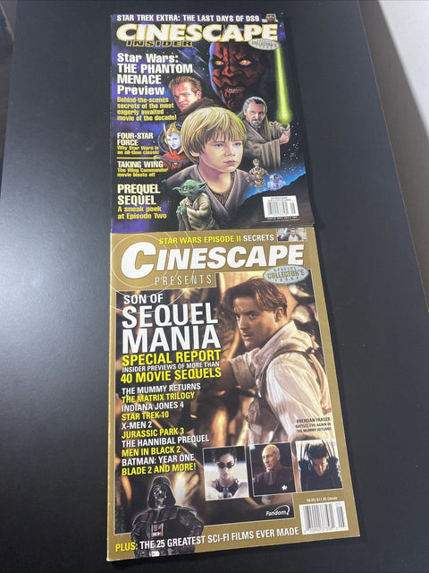Cinescape Magazine Special Collector’s Issue Lot of 2 - 1999 Star Wars