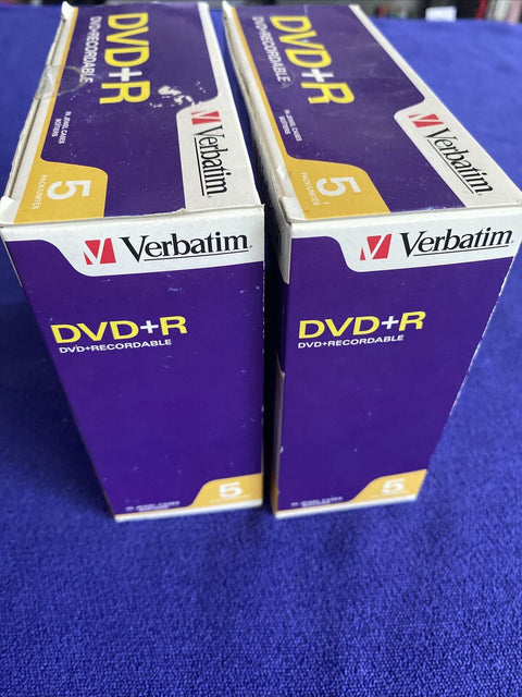 NEW! Verbatim DVD+R 10 Pack 4.7 gb 120 min - Factory Sealed!