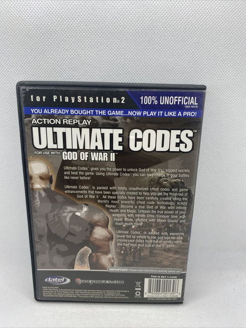 Action Replay Ultimate Codes - God Of War II 2 - Sony Playstation 2 PS2