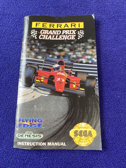 Ferrari Grand Prix Challenge (Sega Genesis, 1992) Authentic CIB Complete Tested!