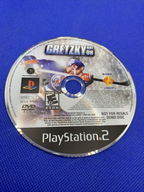 Gretzky NHL 06  (Demo Disc) (Sony PlayStation 2, 2005) PS2 Tested!