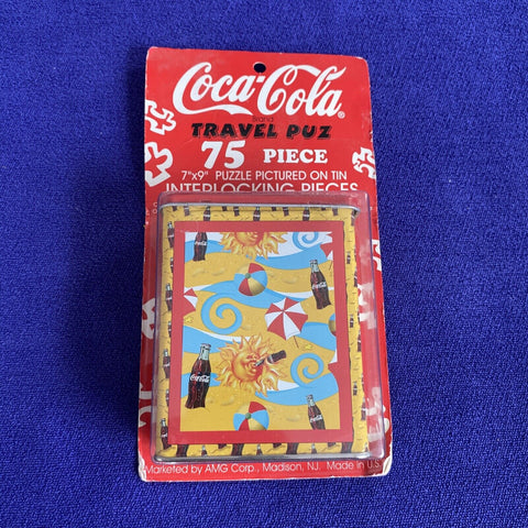 NEW! Vintage Coca-Cola Coke Travel Puzzle 75 Piece - 1999 Factory Sealed 7” X 9”