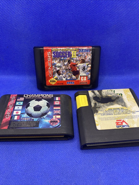 Lot of 3 Socer Games - Sega Genesis - FIFA, Champions, World Championship II