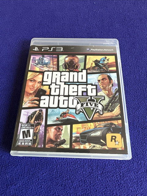 Grand Theft Auto V 5 (PlayStation 3, 2013) GTA PS3 Complete w/ Map - Tested!