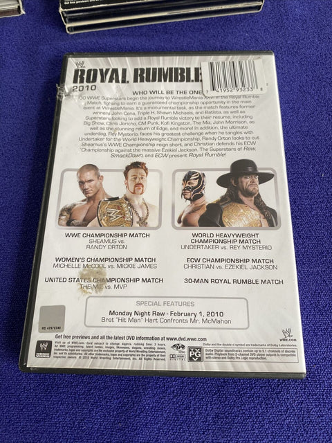 WWE Wrestling DVD Lot of 4 - Wrestlemania, Rey Mysterio, Royal Rumble 2009-2010