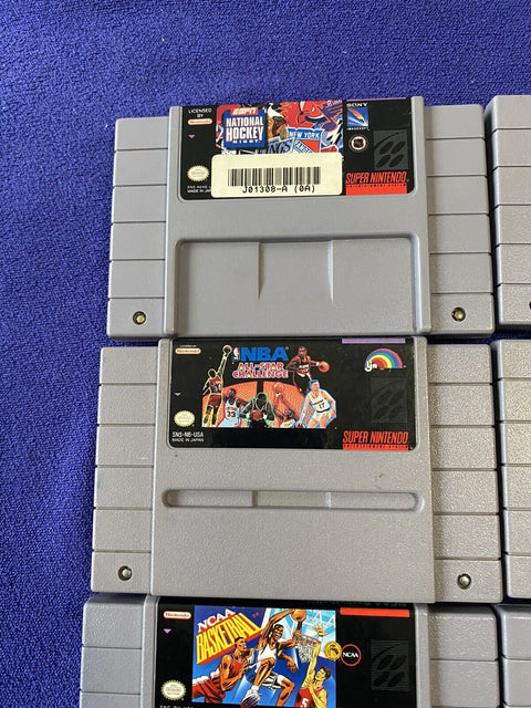 Lot of 7 SNES Games - NHL, Madden, NBA, Bulls - Super Nintendo Tested!