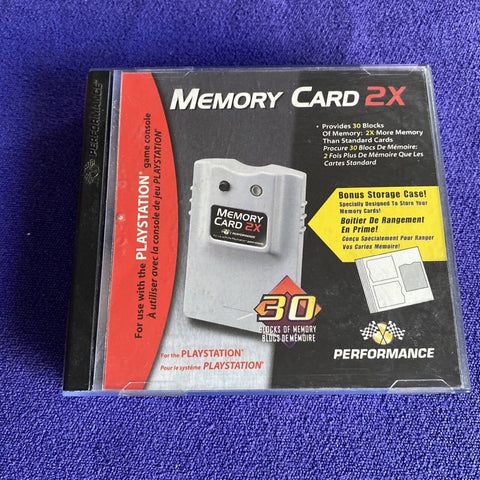 PlayStation 1 PS1 Performance 3 Memory Card Lot + 2X - CIB Complete