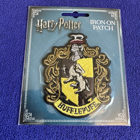 Lot Of 2 Harry Potter Iron On Patches - Slytherin + Hufflepuff - Promo Sealed