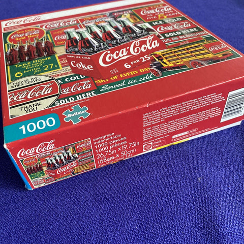 COMPLETE Coca-Cola Coke 1000 Piece Jigsaw Puzzle - Evergreen Buffalo