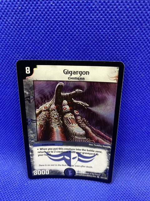 Duel Masters Gigargon Very Rare Foil NM 57/110 Darkness English Card + Toploader