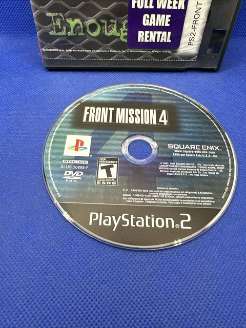 Front Mission 4 (Sony PlayStation 2, 2004) In Blockbuster Case - Tested!