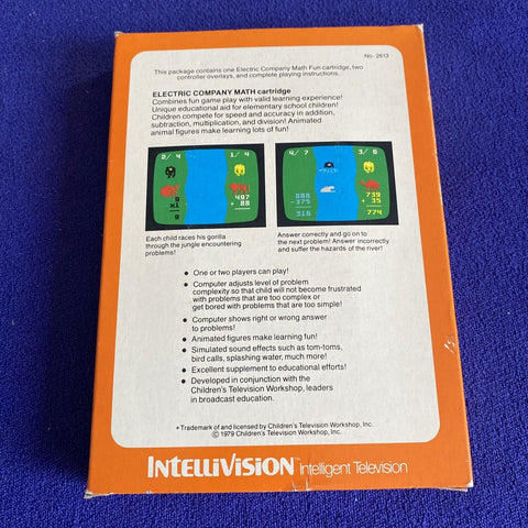 Intellivision The Electric Company Math Fun - Mattel CIB Complete w/ Overlays