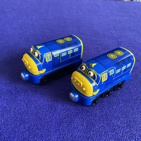 Chuggington Wooden Railway Train Engine Magnetic Toy - Brewster Lot of 2