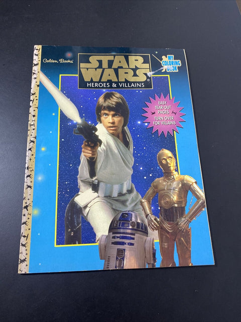 NEW! Vintage Star Wars Heroes and Villains Coloring Book - Golden Books