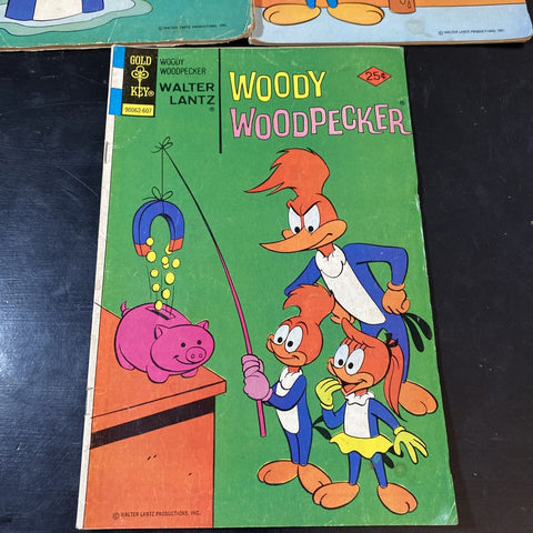 Lot Of 3 Vintage Gold Key Comics 1970s - Woody Woodpecker # 131, 149, 151