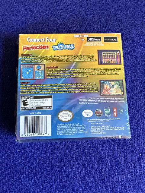 Connect Four/Perfection/Trouble (Nintendo Game Boy Advance, GBA) Complete Tested